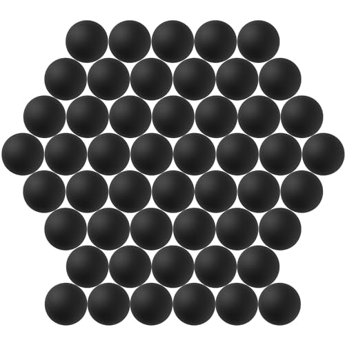 40MM Ping Pong Balls, 50 or 80 Pack Assorted Colored Plastic Balls for Beer Pong, Arts and Craft - color: 50pcs-Black