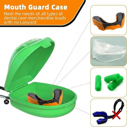 Mouthguard Case Sports, Specialized Football and Basketball Mouthguard Cases, Students, Adults and Seniors Universal Sports Green - color: Green