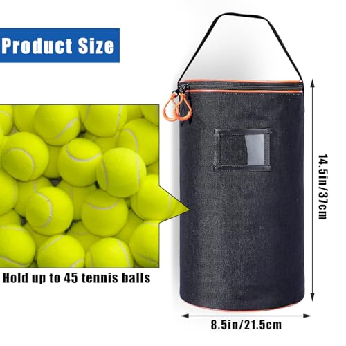 VISEMAN Portable Tennis Ball Basket for Training, Carrying and Storage - color: Black
