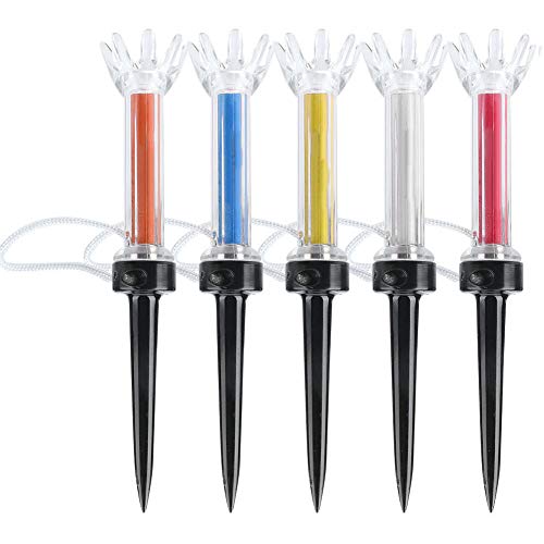 Magnetic Golf Tees 5Pcs, Flexible Magnetic Plastic Golf Tee with Connecting Rope, Rubber Golf Tees for Driving Range Mats Training and Practice(90mm)