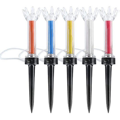 Magnetic Golf Tees 5Pcs, Flexible Magnetic Plastic Golf Tee with Connecting Rope, Rubber Golf Tees for Driving Range Mats Training and Practice(90mm)