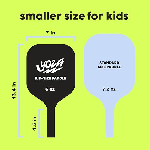 Kids Pickleball Paddle Set of 2 - Includes 2 Pickleball Paddles with 2 Balls, Lightweight, Fiberglass, Better Control, Beginner Racket, Perfect Pickleball Gift for Children Ages 4-12, Yoza