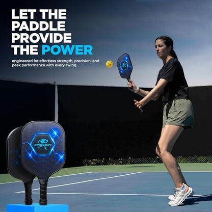 Pickleball Paddle Set - USAPA Approved Fiberglass Paddles | Lightweight Honeycomb Core | Includes 4 Balls, Carry Bag, and Cooling Towels | Ideal for All Players by EPICOURT - size: 4 Pack, style: Sport