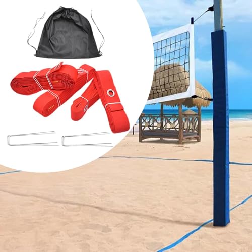 4 Pieces Beach Volleyball Lines Borderline Field Kit Badminton Lines Polyester Marker Accessories Exercise Supplies Suitable for Sports Activities