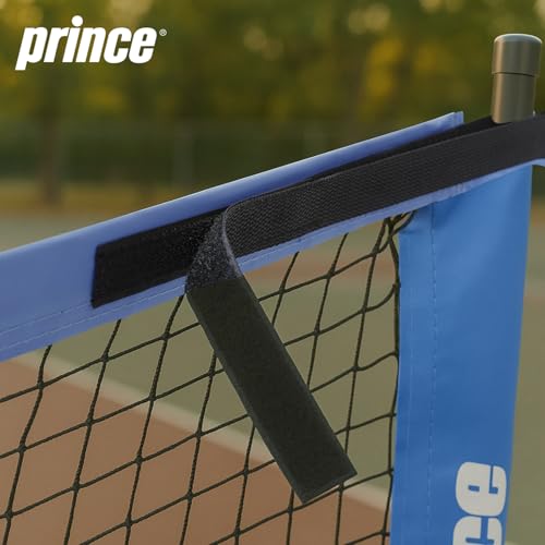 Prince - Full Court Pickleball Net + Wheels, Easy to Transport, Ideal for Setting Up Courts Anywhere (Blue)
