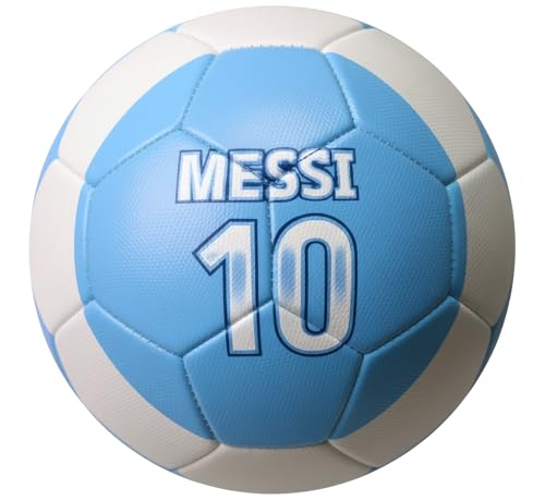 Icon Sports Licensed AFA Messi #10 Soccer Ball - Argentina Light Blue & White Football, Sizes 5, 4 and Mini Size 2 Skill Ball - size: 2
