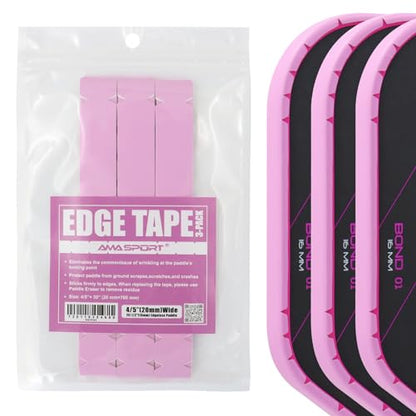 PICKLETECH Pickleball Paddle Protection Tape - Paddle Head Edge Guard - Racket Edge Protection Tape -Fit Perfectly Curved Edge -No Wrinkling - color: Pink, size: Width 20mm