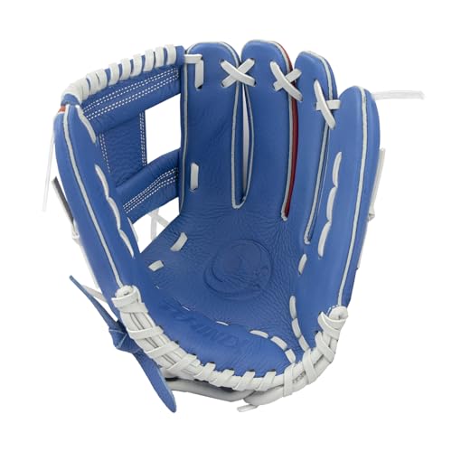 PHINIX Full Grain Leather Baseball Glove Sizes 11Inch -12 Inch - color: Blue&Red-1, size: 11.5“