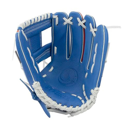 PHINIX Full Grain Leather Baseball Glove Sizes 11Inch -12 Inch - color: Blue&Red-1, size: 11.5“