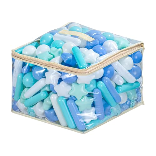 Ball Pit Balls for Toddlers 1-3, 200pcs Crush Proof Plastic Balls for Girls Ball Pit, BPA Free Non-Toxic Play Balls for Baby Pool, Playhouse, Tent, for Dogs & Pets,3 Shapes, White Blue Green - color: White Blue Green, size: 200 pcs