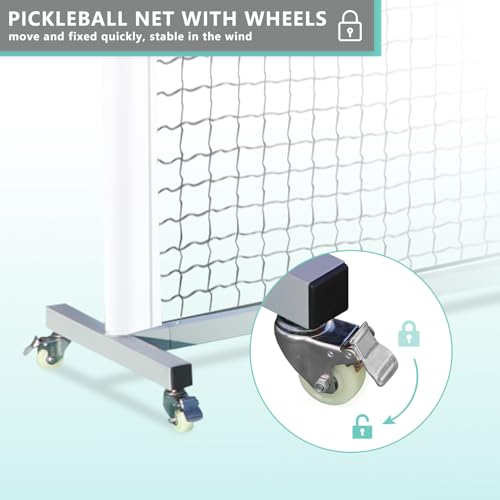 Aluminum Pickleball Net System,Constructed of Rust Proof Aluminum Frame,Regulation Size 22 FT
