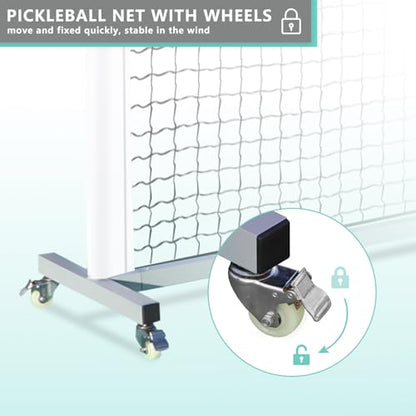 Aluminum Pickleball Net System,Constructed of Rust Proof Aluminum Frame,Regulation Size 22 FT