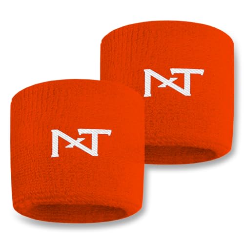 1 Pair Nxtrnd Sports Wristbands, Sweat-Absorbent Sweat Bands, Accessory for Football, Basketball, Tennis - color: Orange