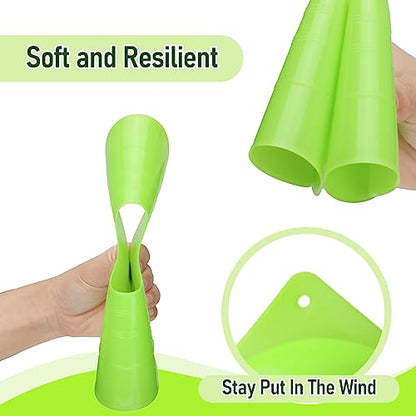 Hiboom 50 Pack Cones Sports Training Set, 30 Pcs 7 Inch Soccer Cones and 20 Pcs Disc Cones for Soccer Basketball Drills