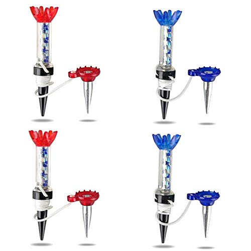 VEASAERS Golf Tees Unbreakable Plastic Magnetic 80 mm Long Bulk Reusable 2/4/8 Pack Blue Red Flexible Magnet Tee Lift Step for Men Women Practice Training Set - style: 4 Pack
