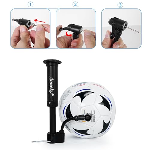 Aoneky Soccer Ball with Pump - color: 10 Pack with 1 Pump - White/Black/Blue/Red, size: 3