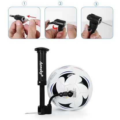 Aoneky Soccer Ball with Pump - color: 10 Pack with 1 Pump - White/Black/Blue/Red, size: 3