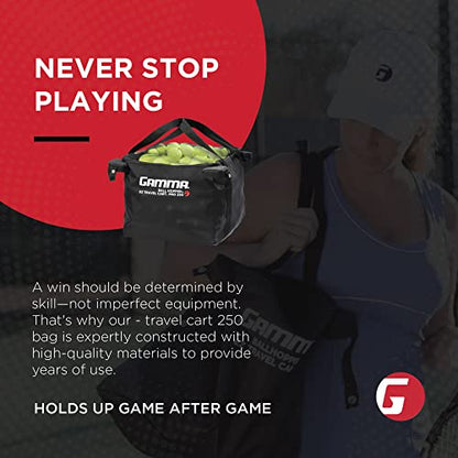 GAMMA Sports EZ Travel Cart, Tennis & Pickleball Hopper, Padel, Portable Compact Design, Sturdy Lightweight Construction, EZ Bags, 150 or 250 Capacity, Premium Carrying Case Included - size: 150 Ball, style: Bag