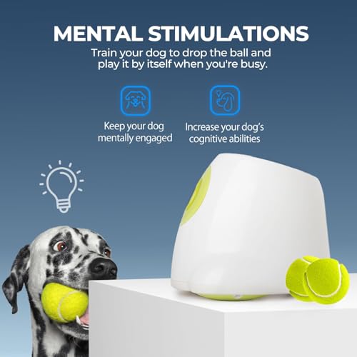 ALL FOR PAWS Automatic Dog Ball Launcher for Medium to Large Dogs, Interactive Tennis Ball Thrower, Rechargeable Dog Toy Mental Stimulation Training Game for Energetic Dogs - size: Max Size