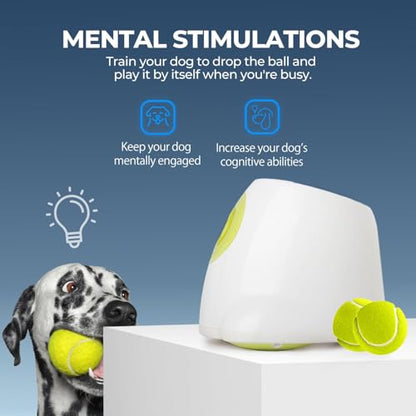 ALL FOR PAWS Automatic Dog Ball Launcher for Medium to Large Dogs, Interactive Tennis Ball Thrower, Rechargeable Dog Toy Mental Stimulation Training Game for Energetic Dogs - size: Max Size