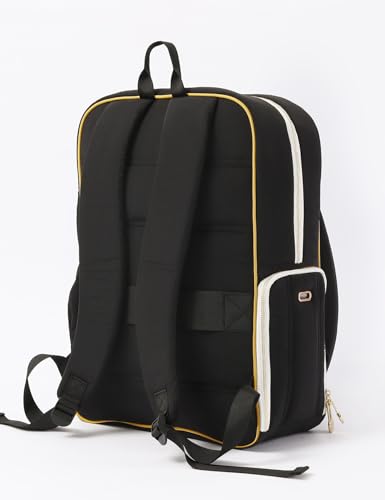 Quilted Tennis Bag for Women Men- Large Tennis Backpack Holds 2 Rackets with Ventilated Shoe Compartment & Wet Pocket - color: Black
