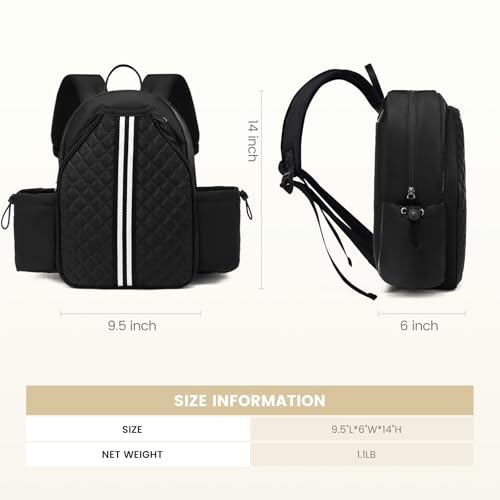 Pickleball Bags for Women Lightweight Crossbody and Stylish Quilted Pickleball Paddle Sling Bag Backpack - color: Black, size: Large