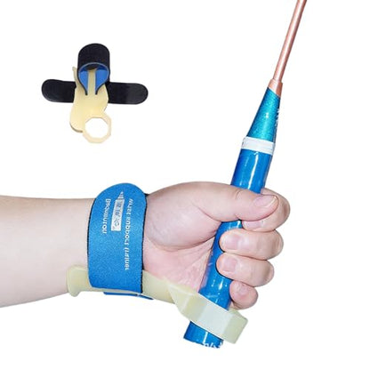 Professional Badminton Wrist Stabilizer Wrist Trainer Skill Enhancer Stabilization Device for Accurate Swing Training - color: Left Hand Blue