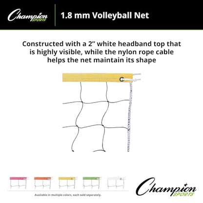 Champion SportsVolleyball Nets - color: Neon Yellow, size: 32 x 3-Feet