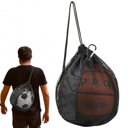 Cosmos Basketball Bag Basketball Backpack - Single Ball Mesh Storage Crossbody Sling Sackpack for Volleyball Soccer Rugby Football Equipment, Sport Bag Organizer for Gym Pool Beach & Travel Essentials