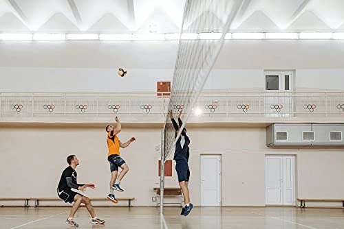 Professional Volleyball Net Outdoor Heavy Duty with Aircraft Steel Cable Top, Two Stitched Border, Regulation Volleyball Nets for Backyard Schoolyard Beach