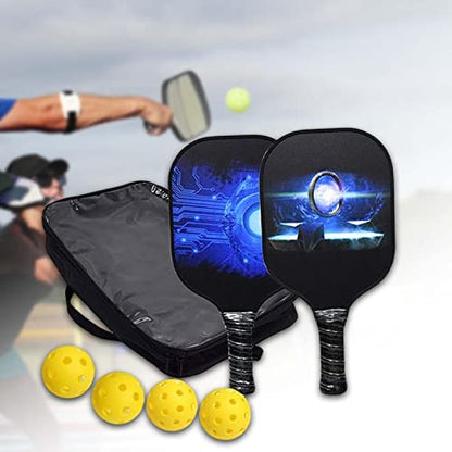 2 Pieces Set Indoor Outdoor Lightweight Rackets Wood Ergonomic Grip with Portable Storage Bag Suitable for Adult Gift