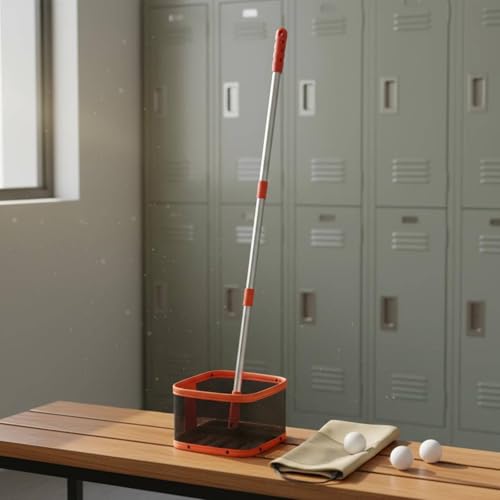 Table Tennis Ball Picker Adjustable Table Tennis Ball Retriever Easy to Use Training Gear for Beginners - color: Orange