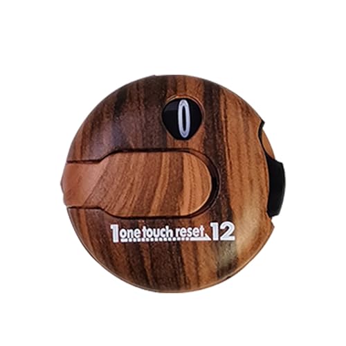 Golf Score Counter with Reset Button & Clip, Easy Attach to Golf Glove, Portable Stroke Tracker for Golf Games - color: Woodgrain, size: 1 Pack