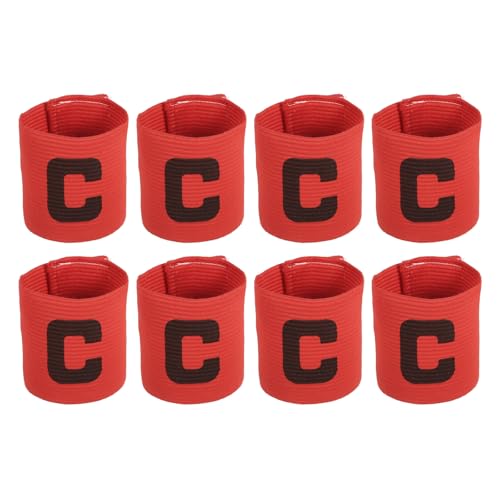 MECCANIXITY Soccer Captain Armband, Captain Arm Bands for Soccer Elastic Captain C Arm Band Sports Captain Armband for Football Team Training Youth & Adult - color: Red