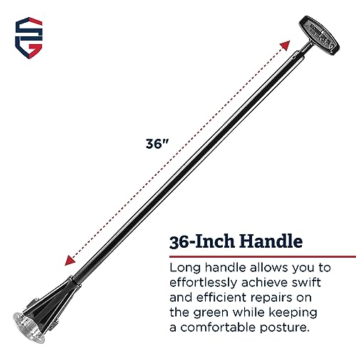 Standard Golf Company Greenskeeper Ball Mark Repair Tool – Effortlessly Restore Divots on The Green with 36 Inch Handle | Streamlined Repairs, Back-Saving Design | Ideal for Golf Courses and Players