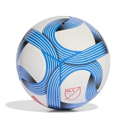 adidas Unisex MLS Soccer Ball - color: White/Glory Blue/Lucid Red, size: 4