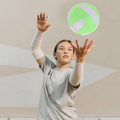 Soft Indoor Volleyball Size 5, Inflatable Soft Training Ball for Sports Practice, Macaron Green-White, Suitable for Student Exams and General Volleyball Training