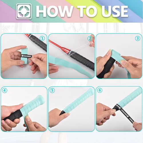 15 Pack Tennis Racket Grip Tape, Precut PU Anti-Slip Tennis Racquet Grip Tape with Dry Feel, Sweat Absorption, Comfortable Handle Overgrip Grip Wrap for Tennis/Badminton/Pickleball