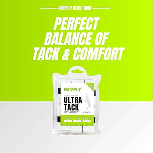 Ultra Tack Premium Overgrips, Tacky and Comfortable Racket Grip Tape for Tennis, Pickleball & Padel Rackets, Sweat-absorbant Racquet and Paddle Handle Tape for Control