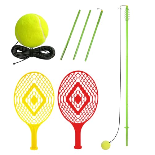 Tennis Trainer, Solo Practice Set, Portable Swing Aid, Self Training Equipment 5.28 Feet for Match Preparation, Hitting Feedback, and Leisure Court Games Players, Athletes, Beginners Anytime Anywhere
