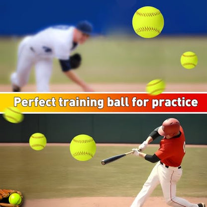 Sports Practice Softballs Slow Pitch Official Size and Weight Softballs, Unmarked Leather Covered Training Ball for Games, Practice and Training - size: 11 Inch