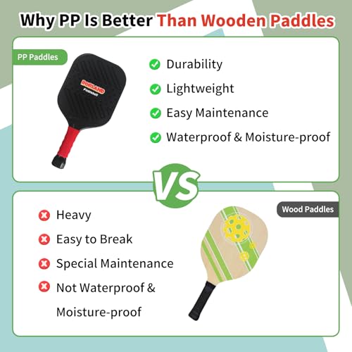Waterproof Lightweight Pickleball Paddles Set of 2,Beach Pool Toys Fun Play Sport Game,Gift for Teenagers Kids Adults Beginner,Indoor Outdoor Activities - size: Large
