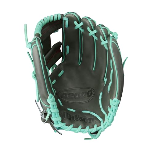 Wilson Summer 2025 A2000® Baseball Gloves - color: Charcoal/Seafoam/Red, size: Infield - 11.75"