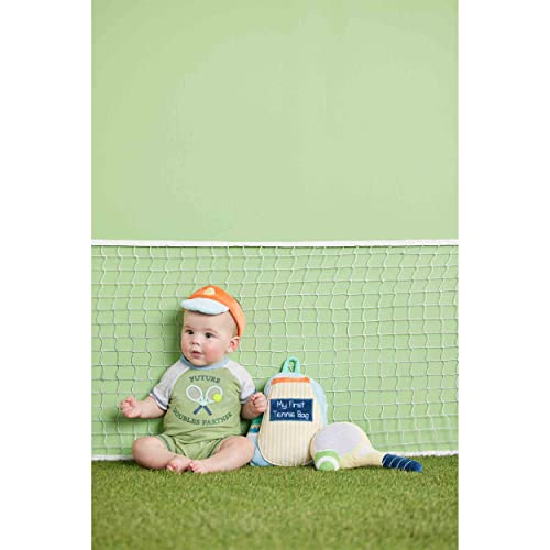 Mud Pie My First Tennis Bag Plush Set, Toddler Tennis Toy with Racket, Balls, Water Bottle and Visor, 18M+