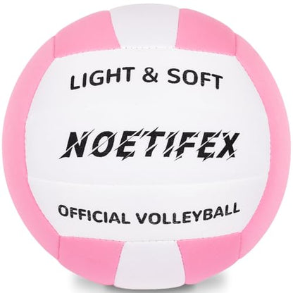 Soft Indoor Volleyball, Ultra Soft Fabric Lightweight Volleyball for Safe & Quiet Practice, Ideal for Kids Youth Beginners Indoor Home Yard Training Games (Deflated)