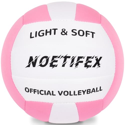Soft Indoor Volleyball, Ultra Soft Fabric Lightweight Volleyball for Safe & Quiet Practice, Ideal for Kids Youth Beginners Indoor Home Yard Training Games (Deflated)
