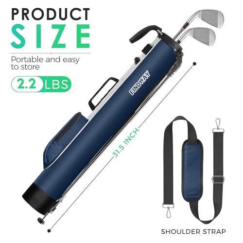 Findway Golf Stand Bag, Small Golf Bag for The Driving Range, Par 3 and Executive Courses, Lightweight Golf Club Carry Bag with Ball Holder and Pockets for Men Women - color: Blue