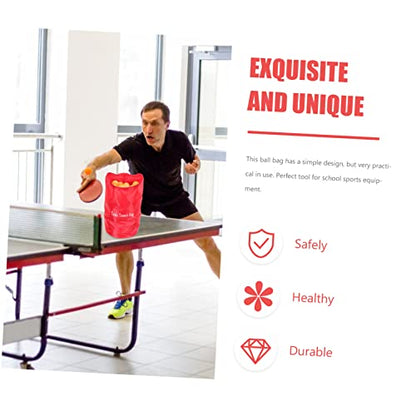 POPETPOP Portable Pingpong Ball Holder Bag Zipper Sports Balls Organizer Sturdy Nylon Carrying Case for Table Tennis Easy to Carry for Players