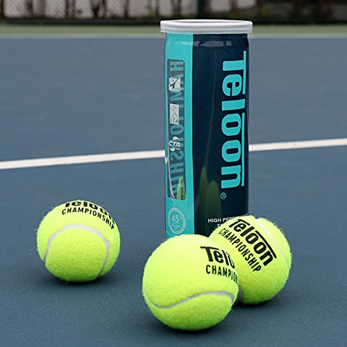 Teloon Championship Tennis Balls - Extra Duty - Regular Duty Felt Pressurized Tennis Balls - color: Extra 6 Can , 18 Balls