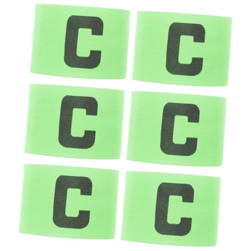 Milisten 6pcs C Letter Armband Leader Band Soccer Captain Armband Soccer Team Armbands Practical Soccer Armbands - color: Green